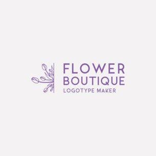 Purple Florist Logo - Placeit - Florist Logo Maker with Flower Illustration