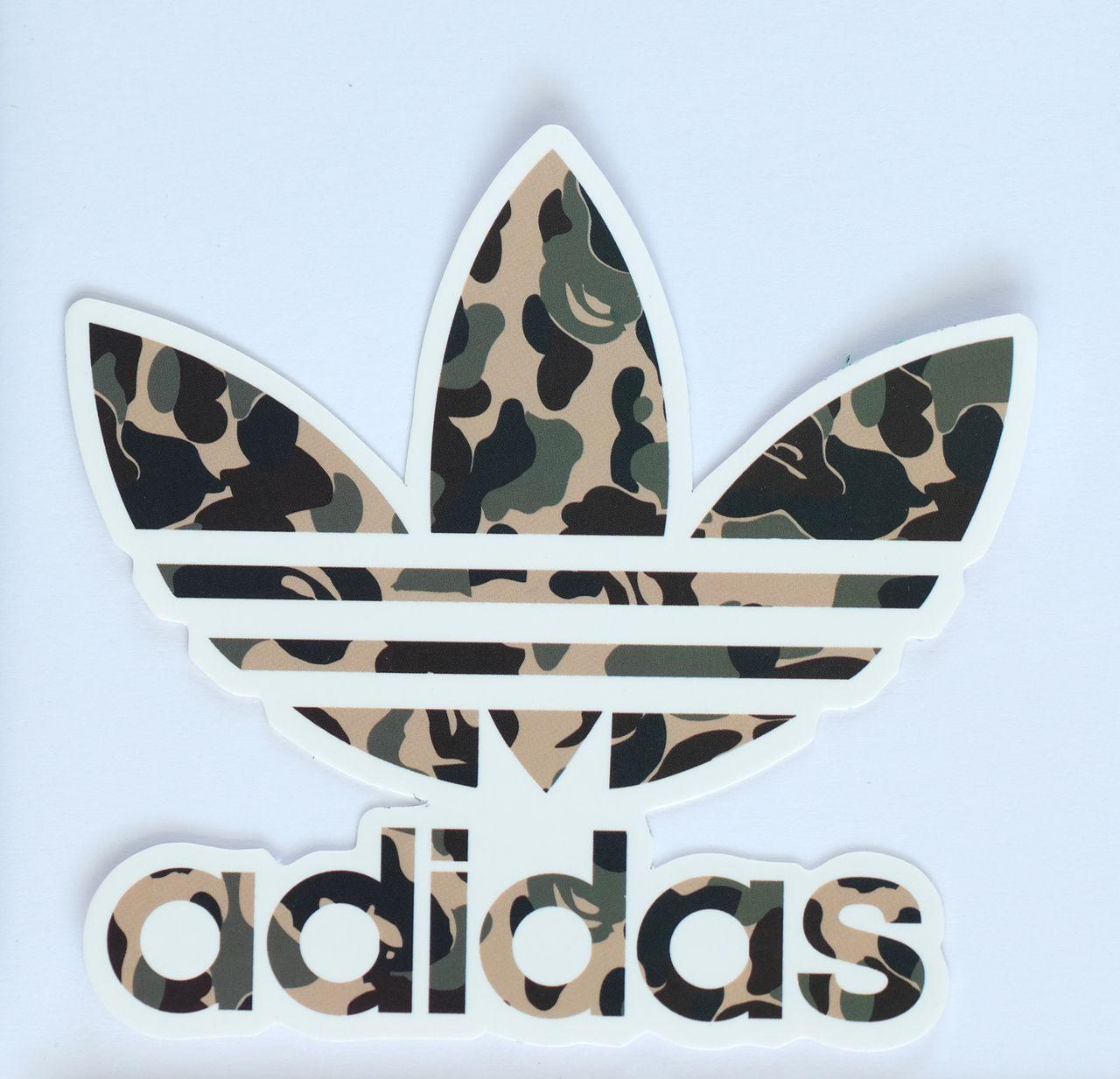 Gray Camo Adidas Logo - 2639 adidas Originals x a bathing ape bape green camo 8x7cm Decal ...