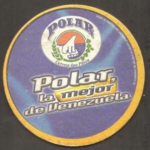 Venezuela Polar Logo - COASTERS BEER CERVEZA POLAR LA MEJOR DE VENEZUELA FROM VENEZUELA ...