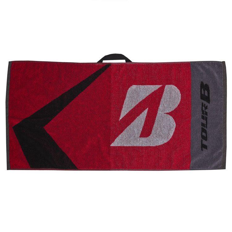 Red and Grey Black Logo - Bridgestone Tour Golf Towel Red Grey Black