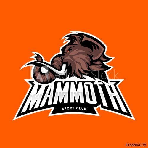 Wooly Mammoth Sports Logo - Furious woolly mammoth head sport vector logo concept isolated on ...