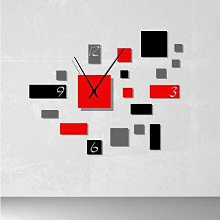 Red and Grey Black Logo - Wall2time Designer Pop Clock Red/Grey/Black: Amazon.co.uk: Kitchen ...