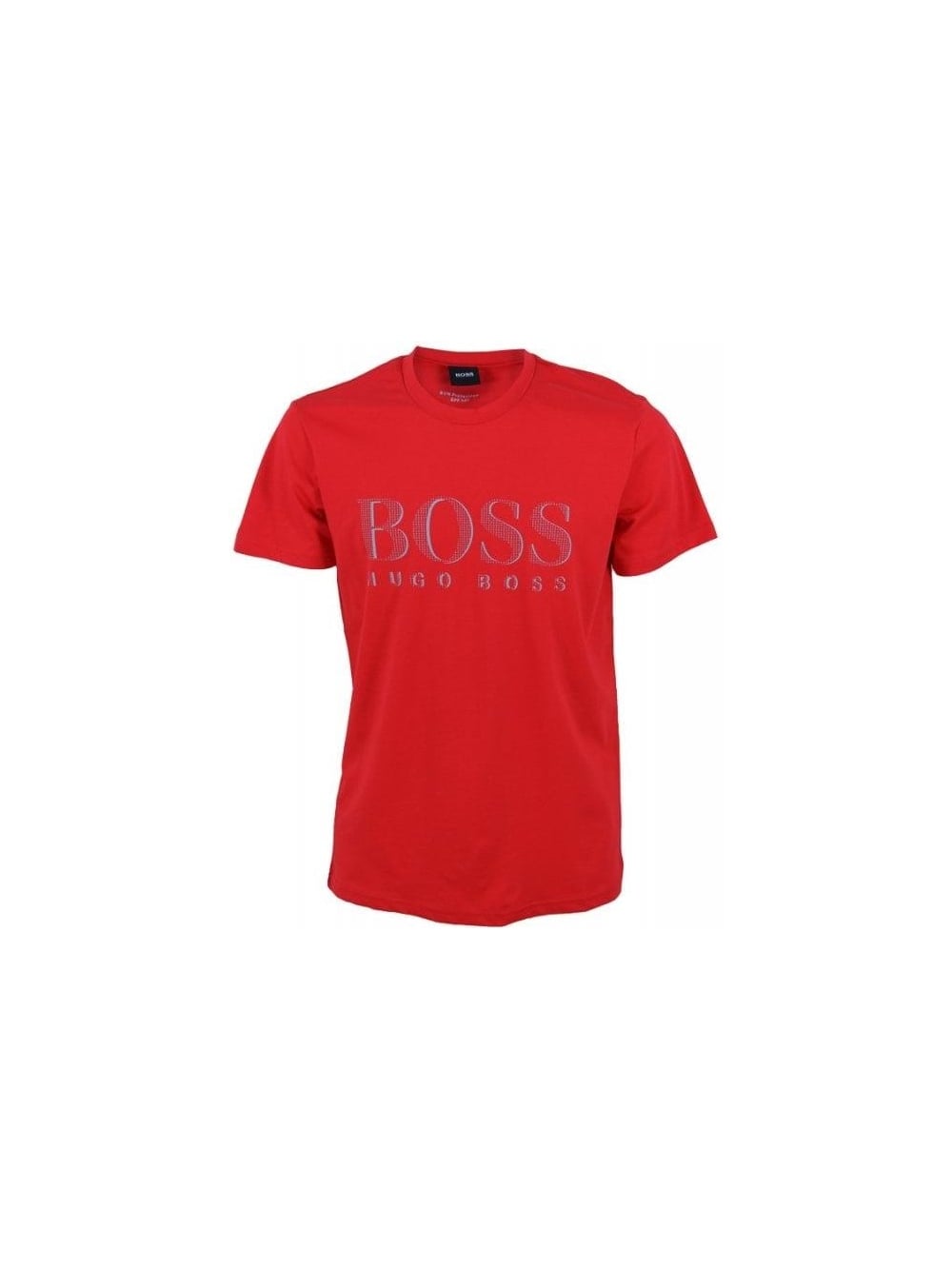 Red and Grey Black Logo - HUGO BOSS Black Logo SPF 50 T.Shirt in Bright Red - Northern Threads