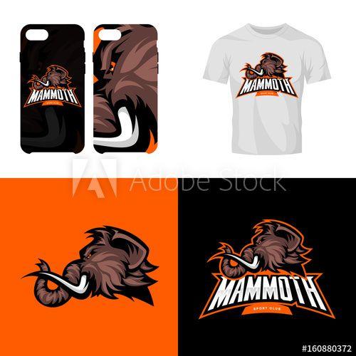 Wooly Mammoth Sports Logo - Furious woolly mammoth head sport club isolated vector logo concept