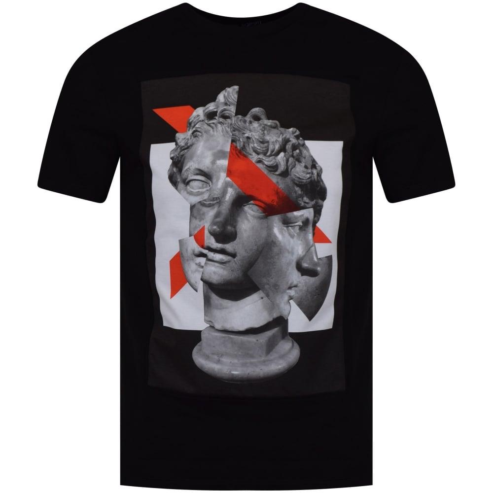 Red and Grey Black Logo - NEIL BARRETT Neil Barrett Black/Grey/Red Graphic Logo T-Shirt - Men ...