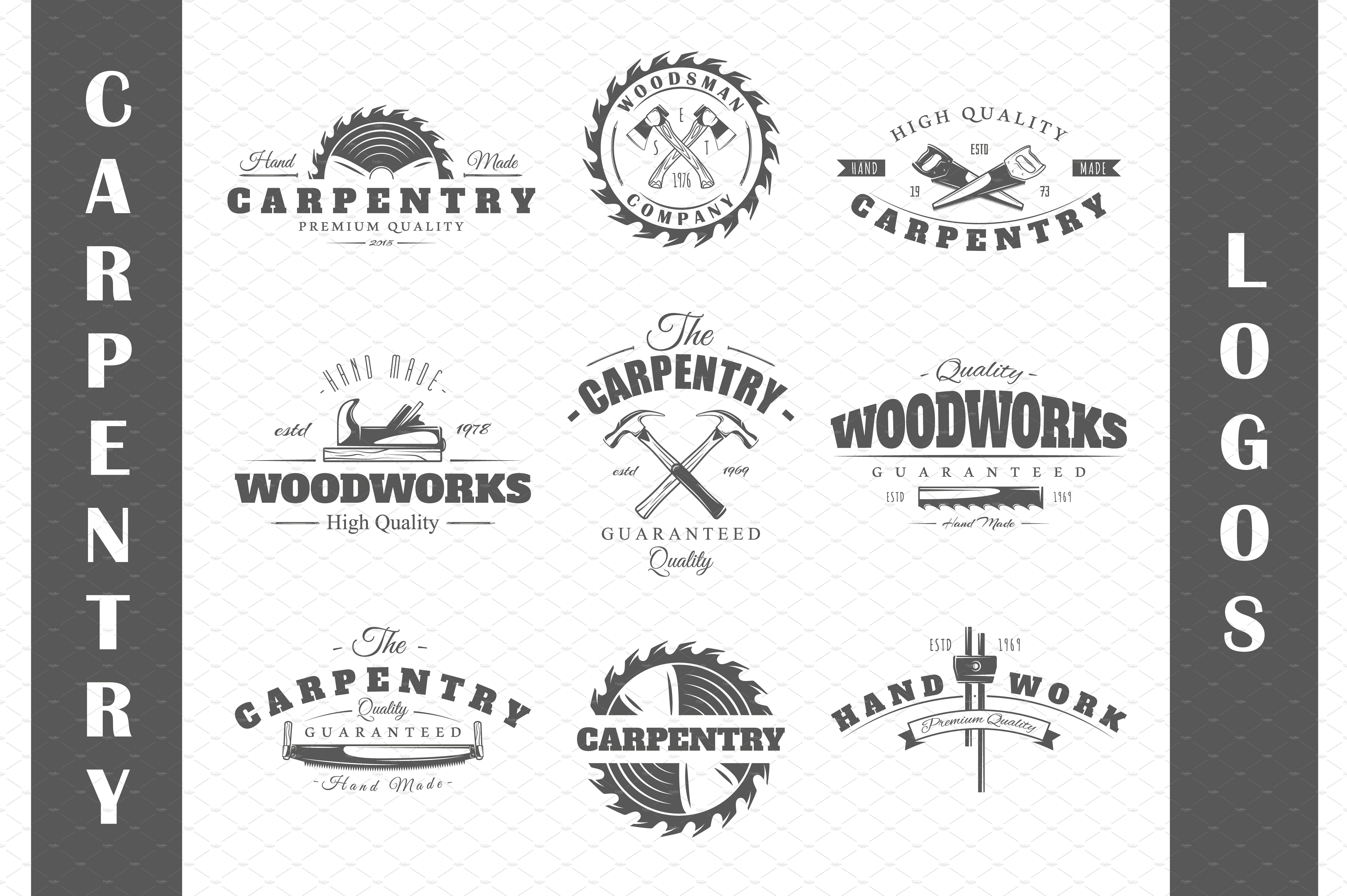 Google Carpenter Logo - 9 Carpentry Logos Templates Vol.1 ~ Logo Templates ~ Creative Market