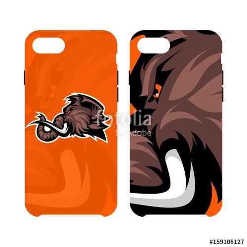 Wooly Mammoth Sports Logo - Furious woolly mammoth head sport vector logo concept smart phone
