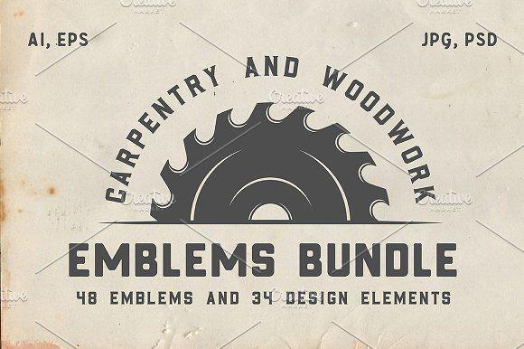 Google Carpenter Logo - Vintage Carpentry Emblems part 2 ~ Logo Templates ~ Creative Market