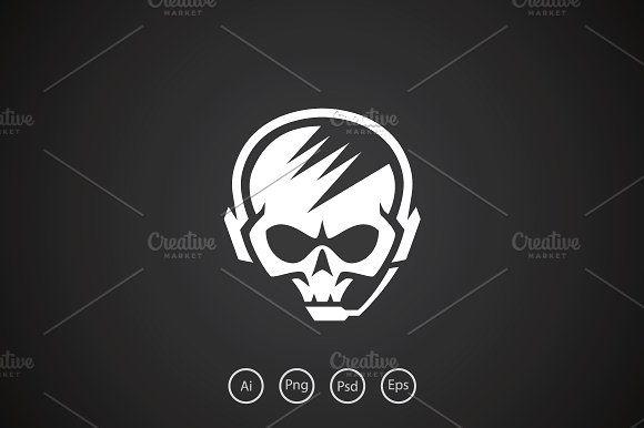 Black Gaming Logo - Hardcore Skull Gamer Logo Template ~ Logo Templates ~ Creative Market