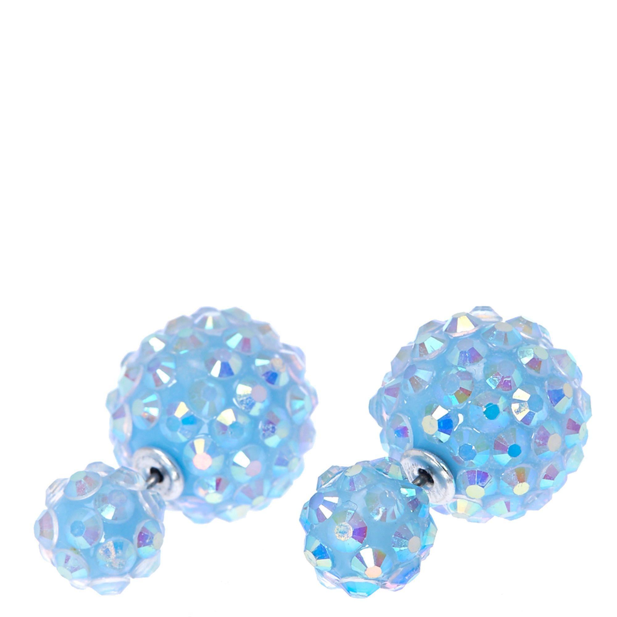 Blue Fireball Logo - Light Blue Fireball Front & Back Stud Earrings | Icing US