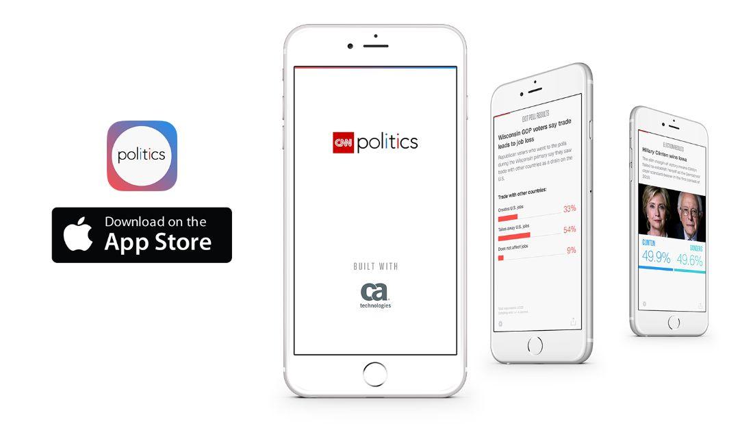 CNN App Logo - CNN Politics mobile app, designed with CA Technologies software