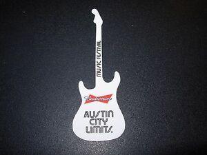 Guitar Beer Logo - BUDWEISER AUSTIN CITY LIMITS Guitar Logo STICKER decal craft beer ...