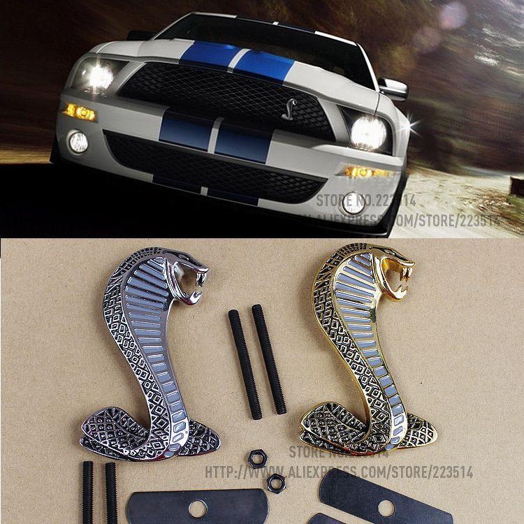 Ford Mustang Cobra Logo - Excellent 2 colors Mustang Cobra Snake Metal car Emblem For Ford ...