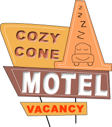 Cozy Cone Logo - sally's cozy cone motel sign. idea｜kid's party. Cars birthday