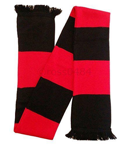 Red and Black Bar Logo - Football Black and Red Bar Scarf No Logo or Emblem Unofficial