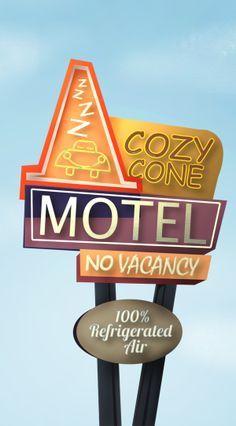 Cozy Cone Logo - sally's cozy cone motel sign | idea｜kid's party | Cars birthday ...