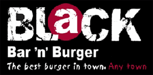 Red and Black Bar Logo - Black Bar 'n' Burger