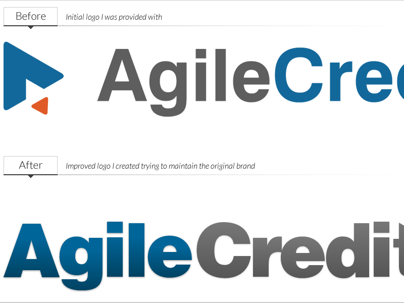 Agile Logo - Agile Credit Logo - Before And After by Ricardo Zea | Dribbble ...