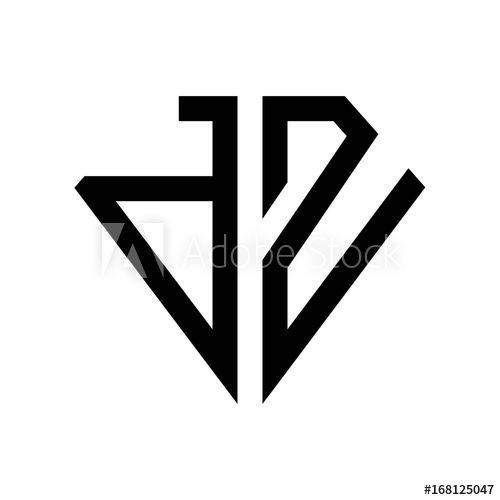 Dz Logo - initial letters logo dz black monogram diamond pentagon shape