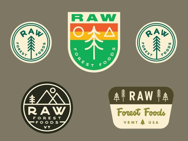 Tree Mountain R Logo - Raw Forest Foods Stickers 1.4 by Shane Harris | Dribbble | Dribbble