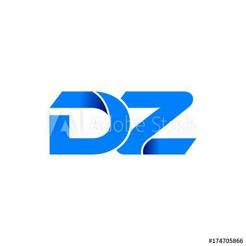 Dz Logo - dz logo initial logo vector modern blue fold style this stock