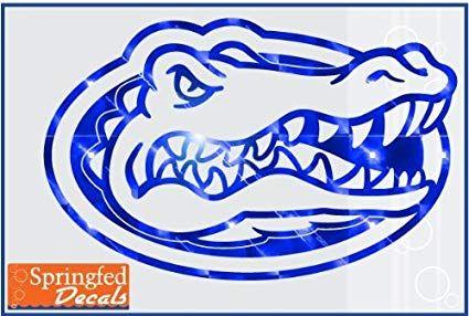 Gator Logo - Amazon.com: Florida Gators BLUE MIRROR VINYL GATOR HEAD LOGO 6 ...