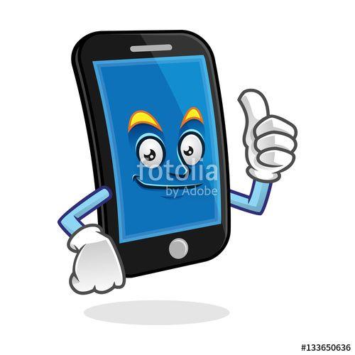 Cool Smartphone Logo - Cool smartphone character, vector of cellphone mascot, mobile phone