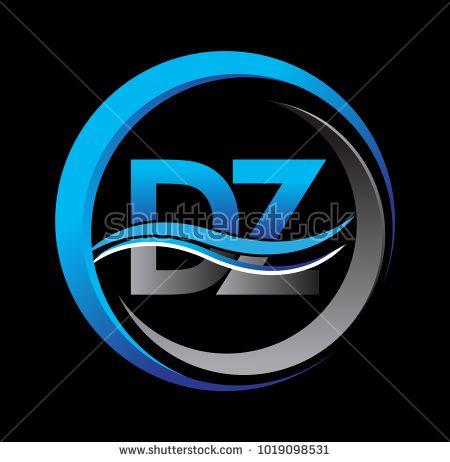 Dz Logo - initial letter logo DZ company name blue and grey color on circle ...