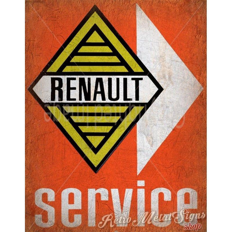 Vintage Renault Logo - Renault Service vintage metal tin sign wall plaque