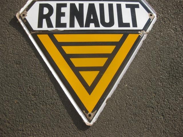 Vintage Renault Logo - Old Shop Stuff. Old Enamel Garage Sign Renault Motor Cars