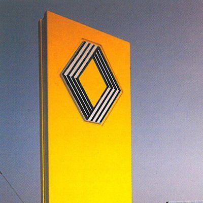 Vintage Renault Logo - RenaultSignFan the building is built to match