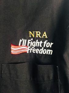 I'll Logo - NRA Logo I'll Fight For Freedom All Cotton Long Sleeve Shirt Black