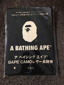 Cool BAPE Logo - A Bathing Ape Long Wallet Black chic & cool Brand New Japan Limited