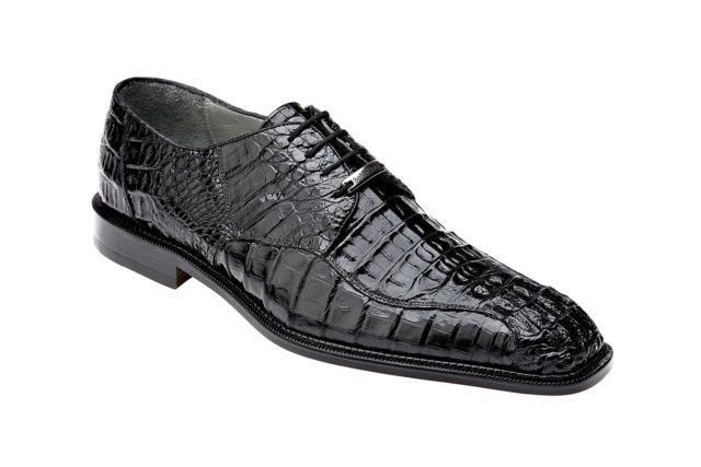 Crocodile Shoe Logo - Men Belvedere Chapo Black Genuine Crocodile Shoes With Silver Chrome