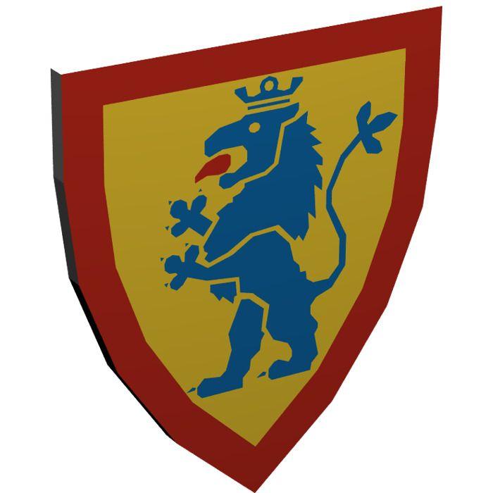 Light Blue Lion Logo - LEGO Light Gray Minifig Shield Triangular with Blue Lion on Yellow
