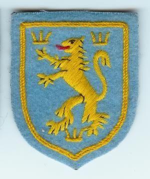 Light Blue Lion Logo - Galicia - Yellow lion with 3 crowns on light Blue - Epic Militaria