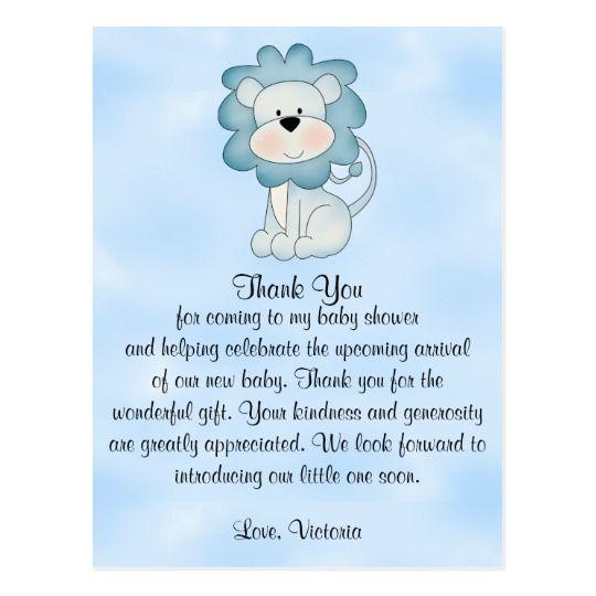 Light Blue Lion Logo - Baby Shower Baby Boy Blue Lion Postcard | Zazzle.co.uk