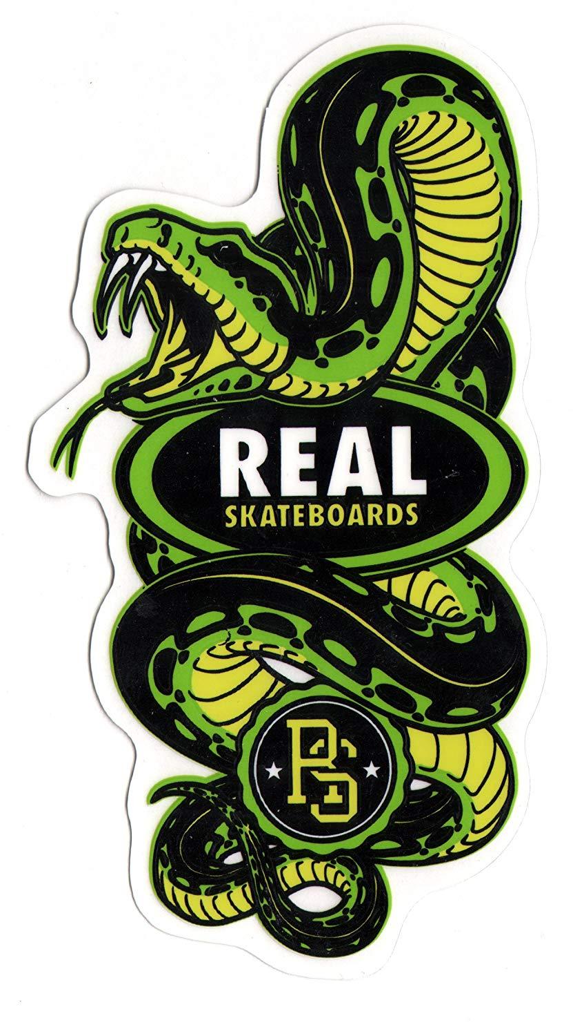 Real Skateboards Logo - Real Skateboards Venom Snake Skateboard Sticker 18 x 9.5cm skate