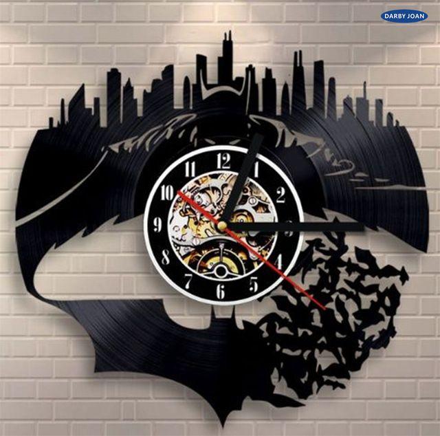 Batman Arkham City Logo - Hot Vinyl Record Wall Clock Batman Arkham City Logo Design Wall ...