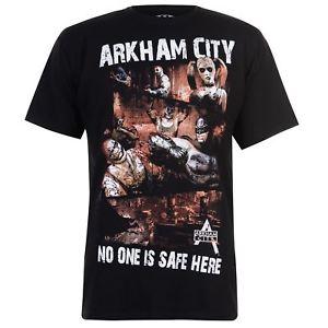 Batman Arkham City Logo - MENS BLACK DC COMICS BATMAN ARKHAM CITY LOGO CREW NECK TEE SHIRT T ...