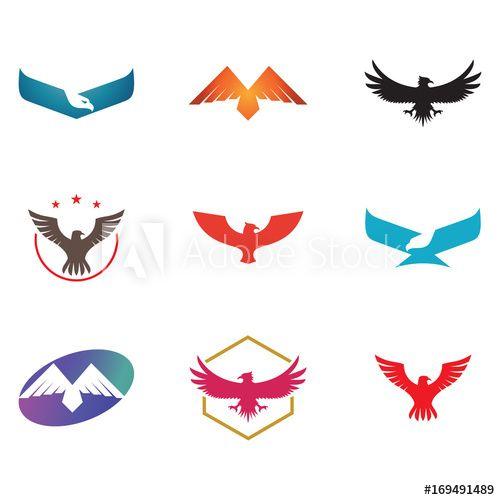 Simple Abstract Logo - Eagle Hawk Falcon Bird Simple Abstract Logo Collection this