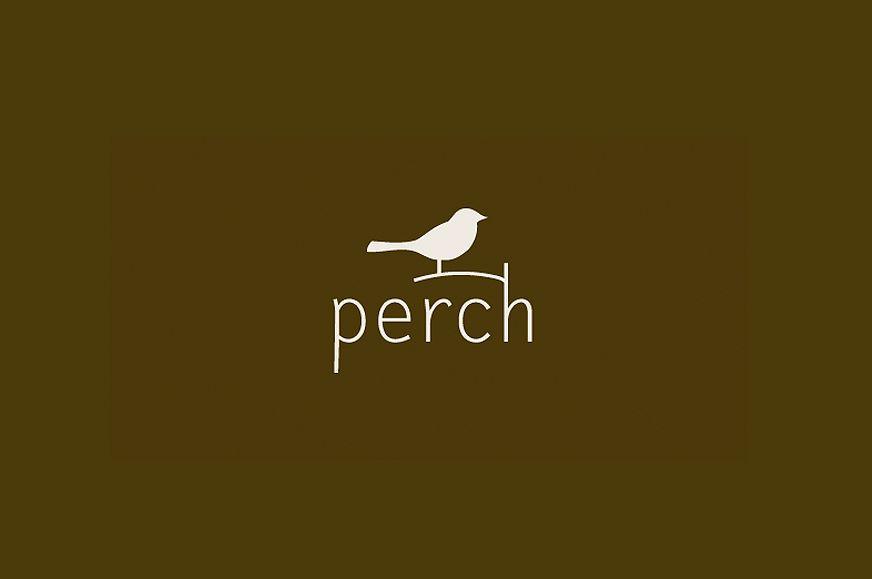 Brown Bird Logo - Perch Logo - a little bird on a twig - Logocurio.us