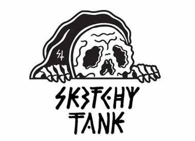 Sketchy Tank Logo - SKETCHY TANK LOOK BACK TEE - ESS Board Store