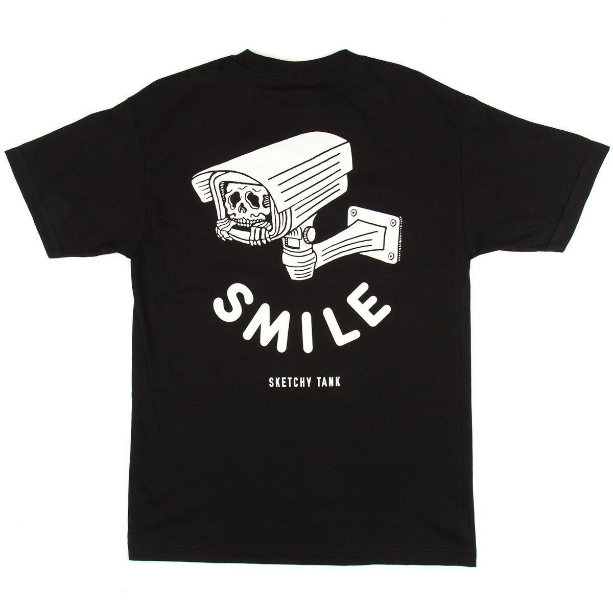 Sketchy Tank Logo - Sketchy Tank Smile T-Shirt - Black