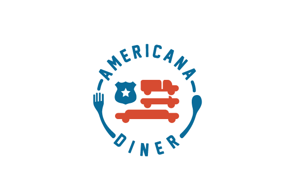 Diner Logo - American Diner Flag Logo Design | Logo Cowboy