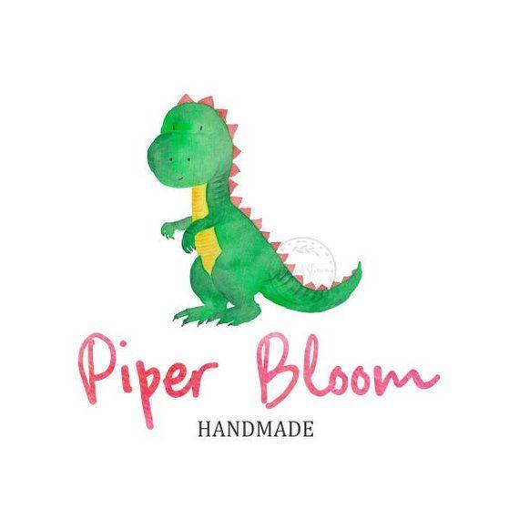 Green Dinosaur Shops Logo - Premade Logo Dinosaur Cute Baby Kids Animal Wild Accessories | Etsy