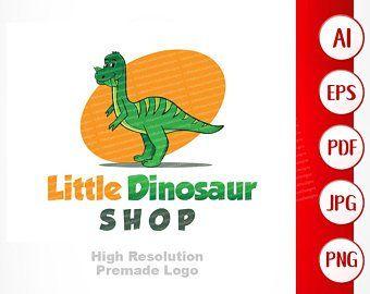 Green Dinosaur Shops Logo - Toy shop logo