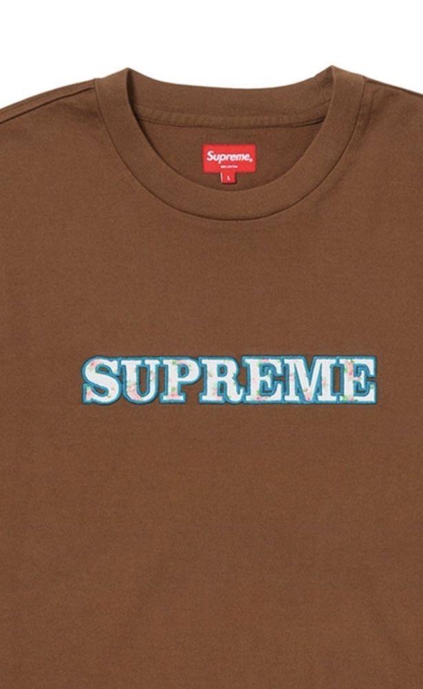 Supreme Floral Logo - Supreme Floral Logo Tee Brown M AUTHENTIC CONFIRMED ORDER DS NIB BOX ...