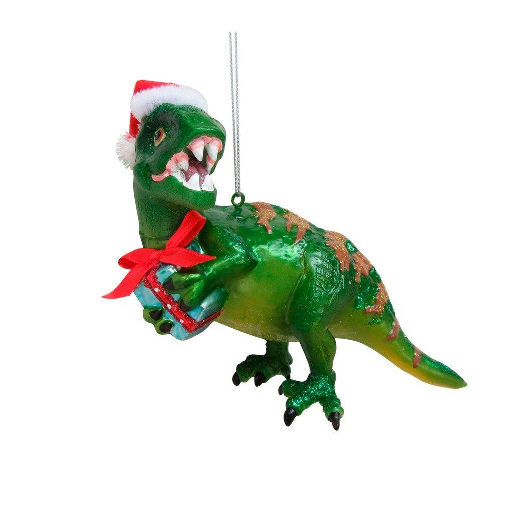 Green Dinosaur Shops Logo - Shop for the Green Xmas Dinosaur Glass Ornament By Ashland®