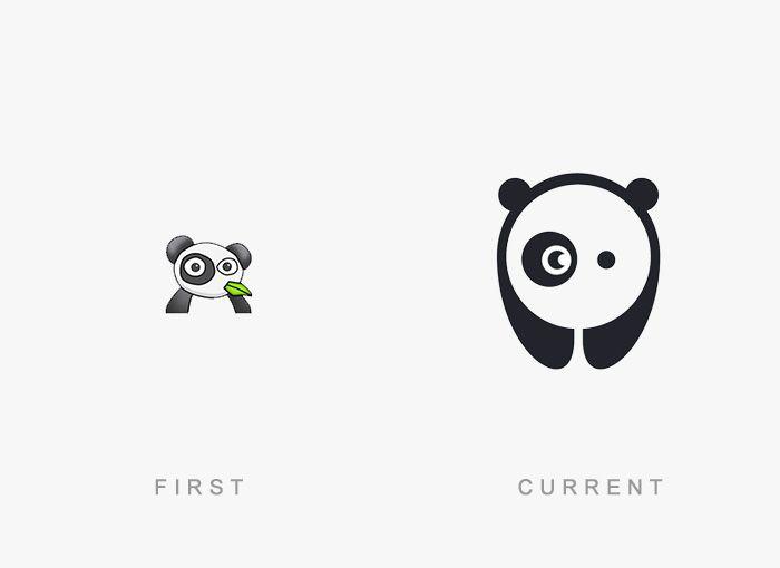 Cartoon Panda Logo - 50 Famous Logos Then And Now | Bored Panda